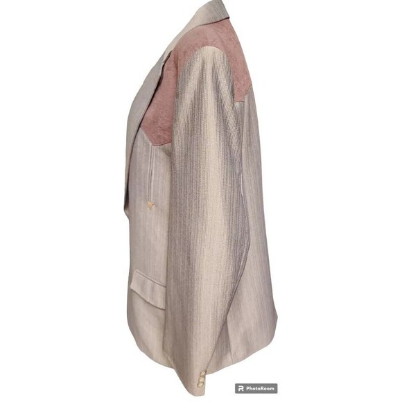 Silverado Western Dress Jacket Suede Yoke 46R Vintage Brown w/Bowtie - Picture 6 of 12